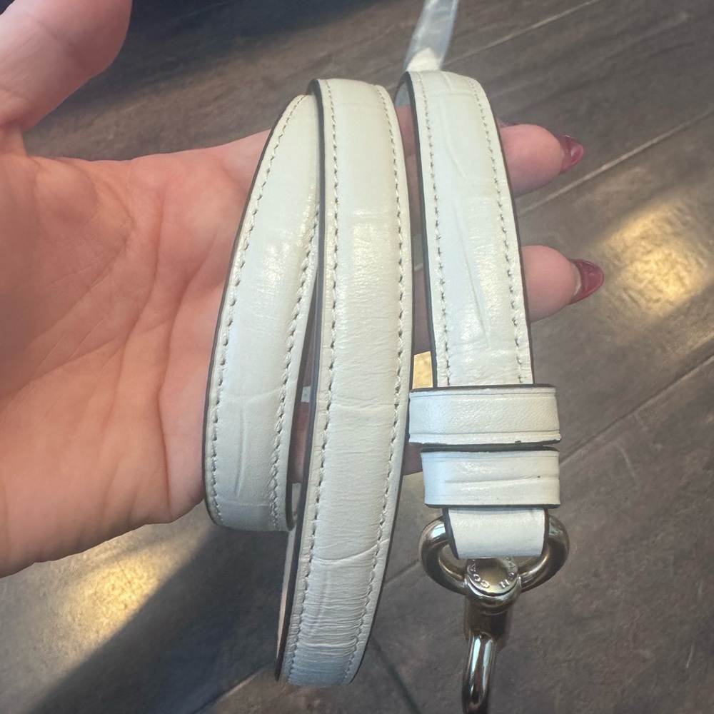 Coach White Ivory Gold Leather Handbag Strap